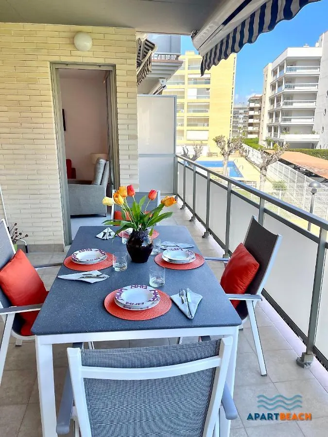 Apartbeach Maldivas III A Vista Piscina Jardin Y Parking La Pineda